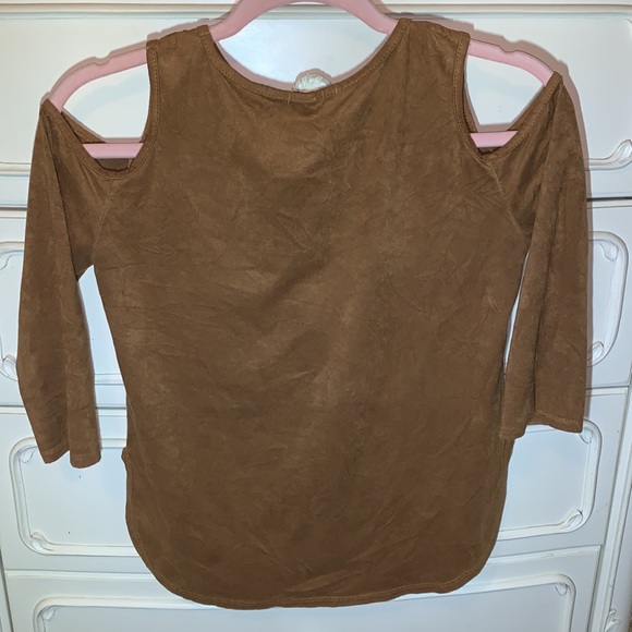 Vivace Suede Blouse Sz M - Picture 2 of 5